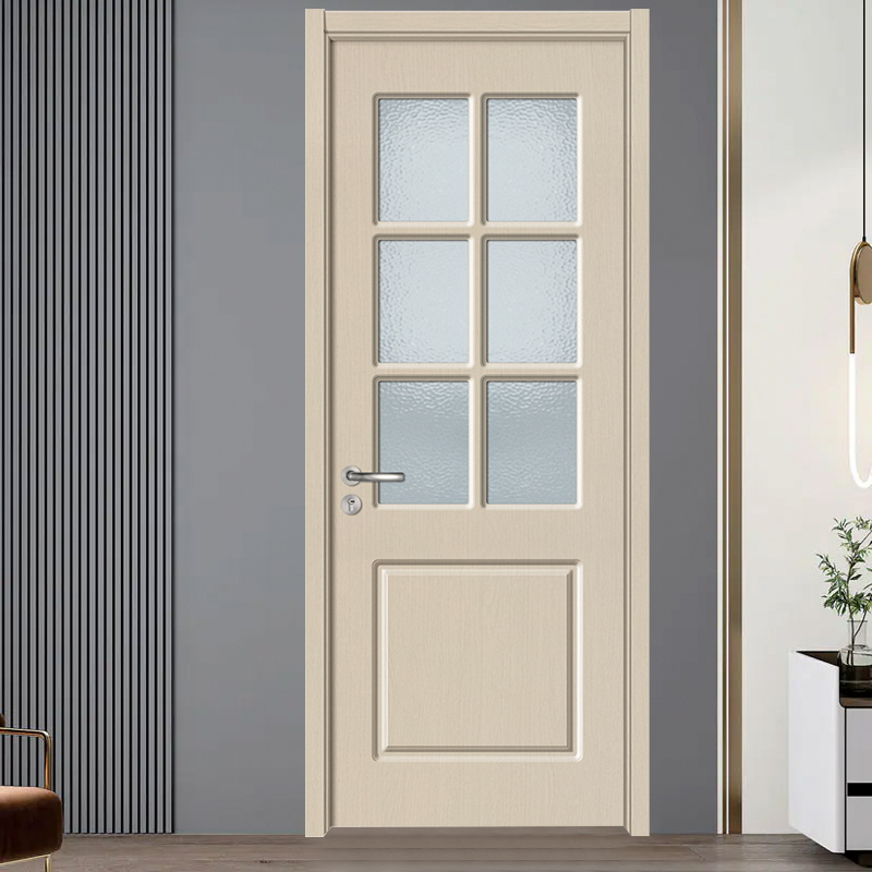 GA20-71 PVC frosted panel vitrei interioris lignei ostium